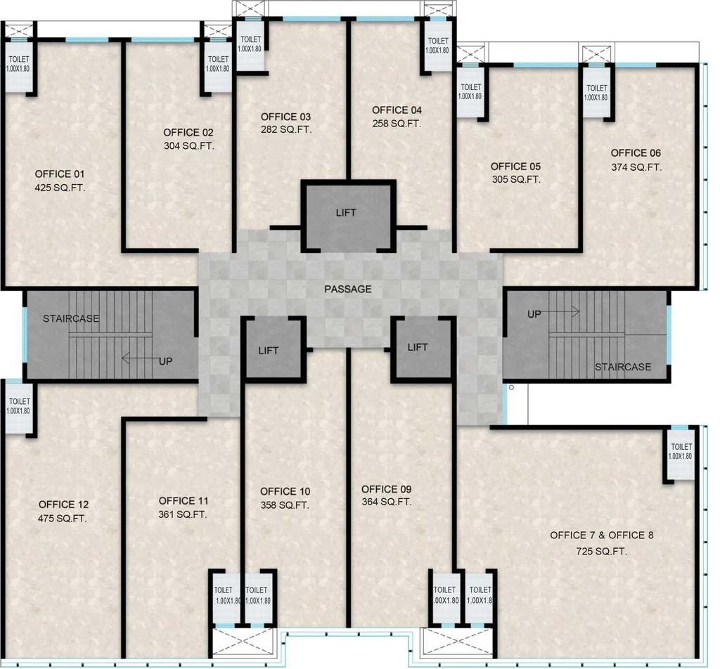 Floor Plan of O&S Business Suites in Ghatkopar West, Mumbai - Image 317932