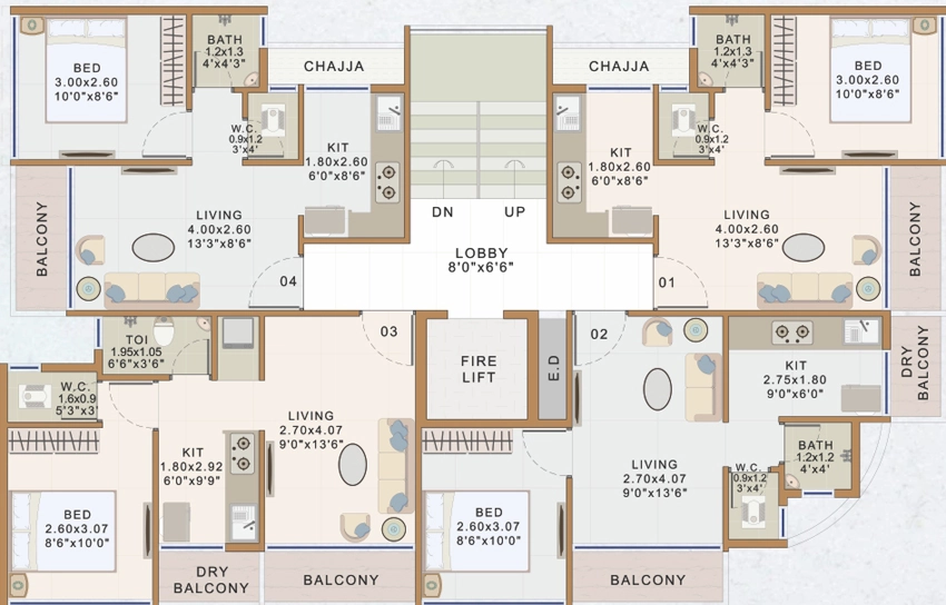 Floor Plan of Mahashakti Zenisha Corner in Vadghar, Navi Mumbai - Image 318036