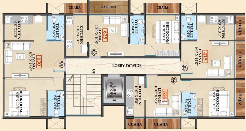 Floor Plan of Shree Chaitanya Plaza in Karanjade, Navi Mumbai - Image 318044