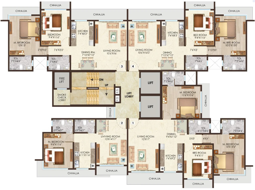 Floor Plan of DPS Green in Kandivali East, Mumbai - Image 318122