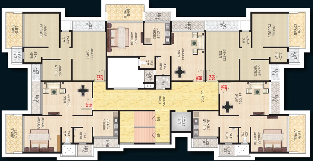 Floor Plan of Titanium Woods in Taloja, Navi Mumbai - Image 318243
