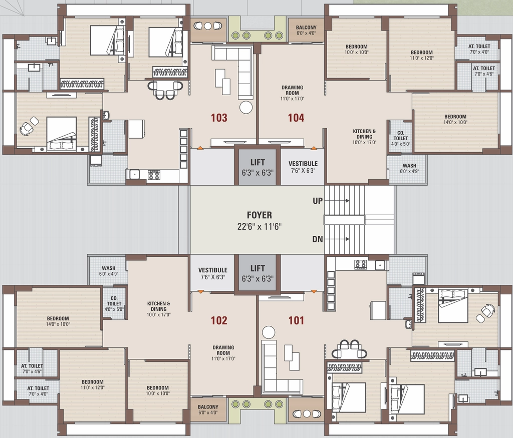 Floor Plan of Vedant Florance in Sola, Ahmedabad - Image 318271