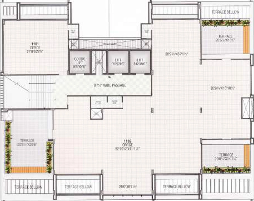 Floor Plan of Dwarkesh Business Hub in Motera, Ahmedabad - Image 318370