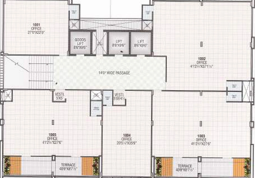 Floor Plan of Dwarkesh Business Hub in Motera, Ahmedabad - Image 318369