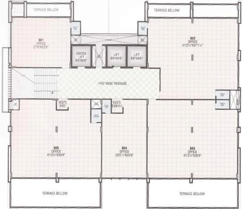 Floor Plan of Dwarkesh Business Hub in Motera, Ahmedabad - Image 318371