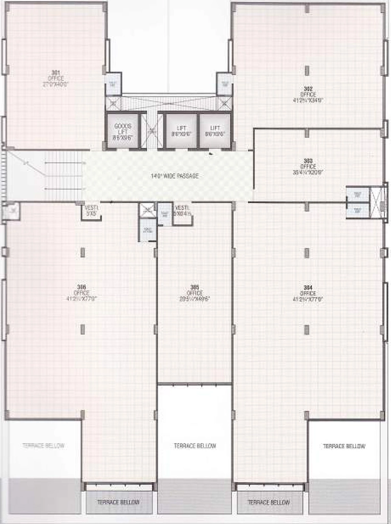 Floor Plan of Dwarkesh Business Hub in Motera, Ahmedabad - Image 318372