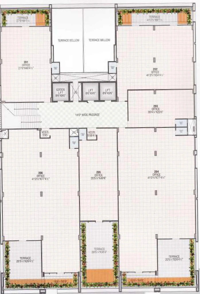 Floor Plan of Dwarkesh Business Hub in Motera, Ahmedabad - Image 318373