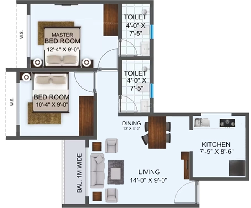 2 BHK Flat in Thalia Labh Vrindavan Flora in Rasayani, Navi Mumbai - Image 869062