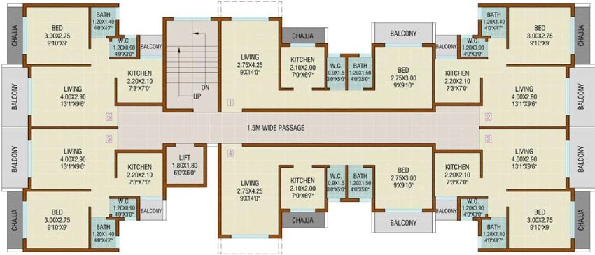 Floor Plan of Shreeji Chamunda Elite in Panvel, Navi Mumbai - Image 318538