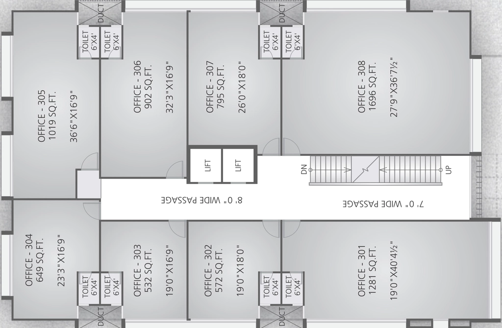 Floor Plan of Amarnath Business Centre in Navrangpura, Ahmedabad - Image 318564