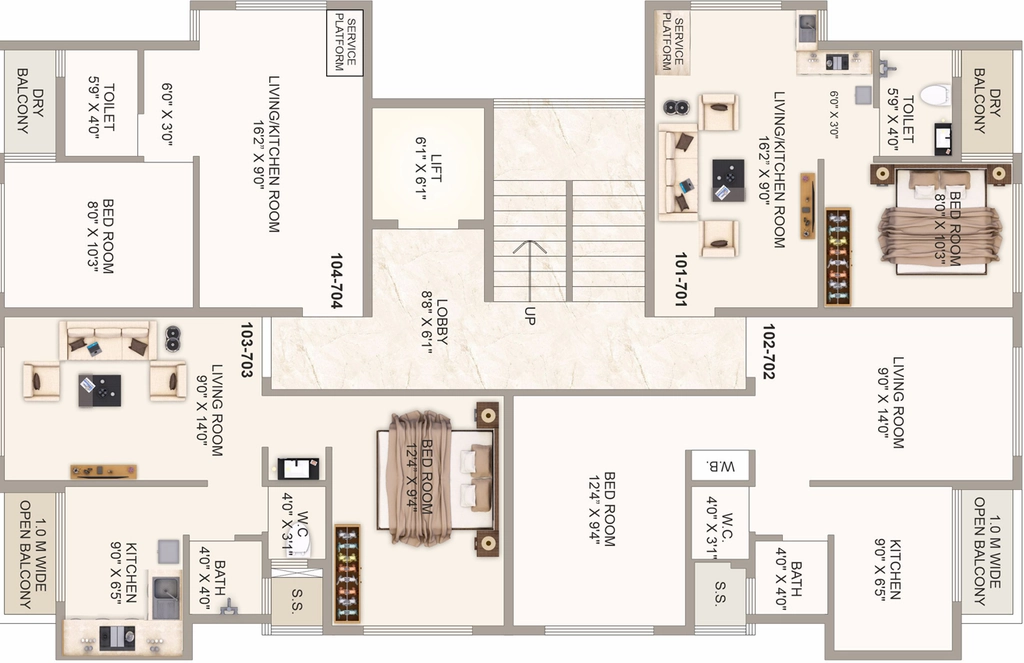 Floor Plan of Om Aariv in Panvel, Navi Mumbai - Image 318592