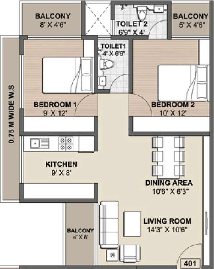 2 BHK Flat in JMM Geetanjali in Panvel, Navi Mumbai - Image 869178
