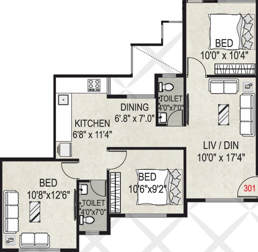 3 BHK Flat in Shree Parshwanath Chs in Vashi, Navi Mumbai - Image 869305