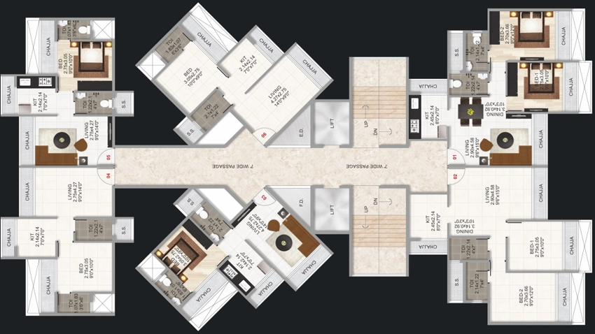 Floor Plan of Gurukrupa Tulsi Heights in Ulwe, Navi Mumbai - Image 318850