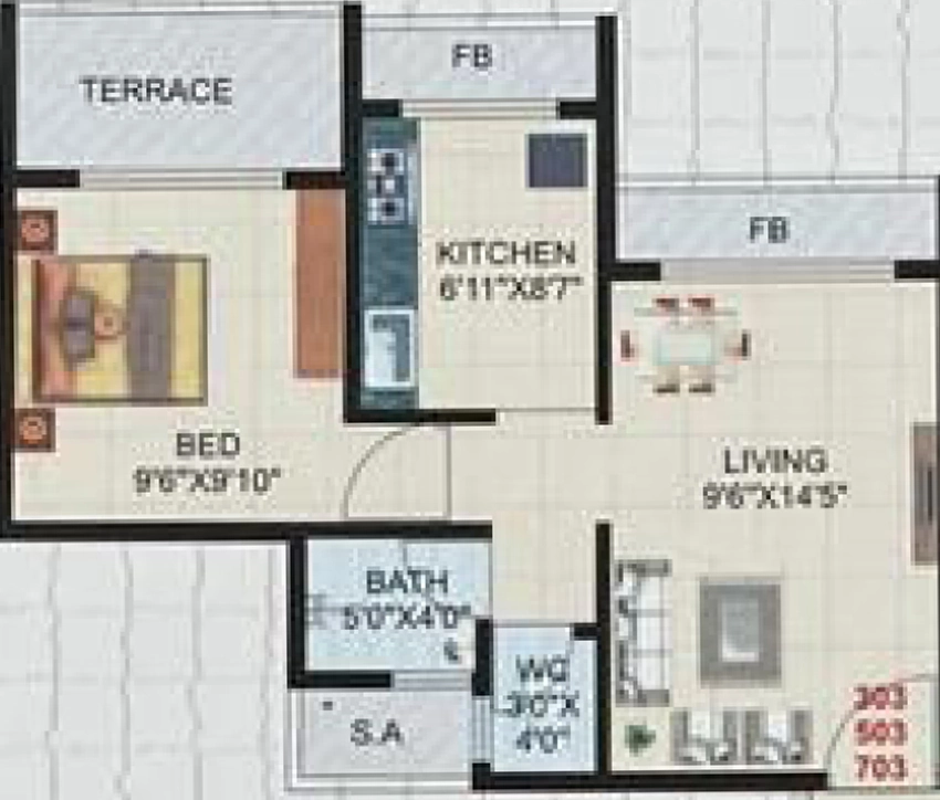 1 BHK Flat in Sai Ganesh Apartments in Ulwe, Navi Mumbai - Image 869429