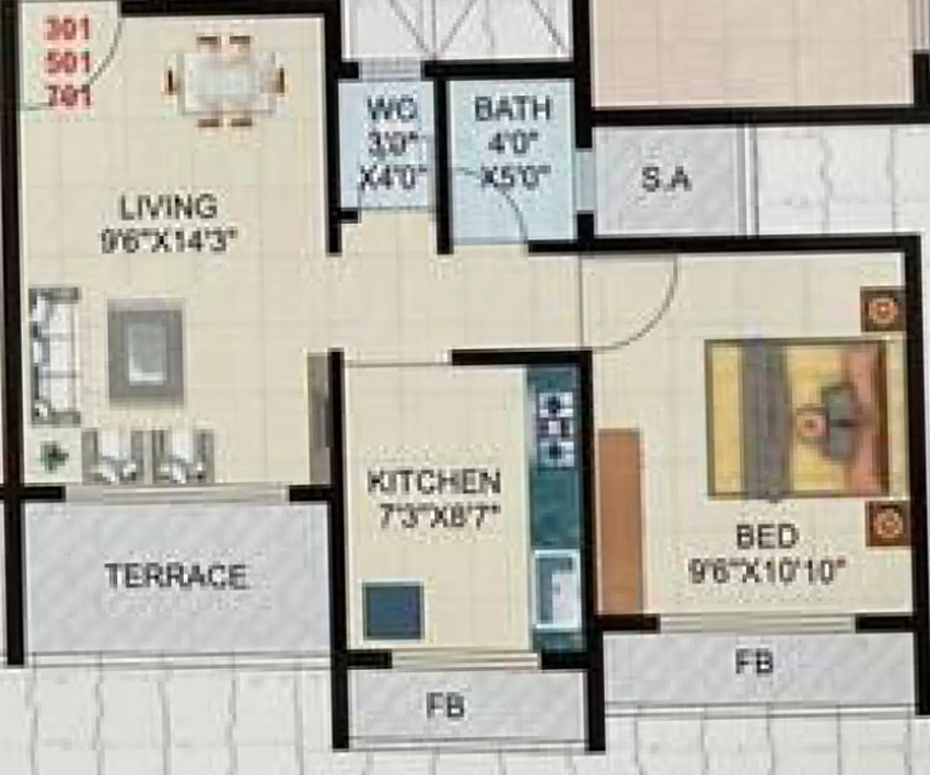 1 BHK Flat in Sai Ganesh Apartments in Ulwe, Navi Mumbai - Image 869430