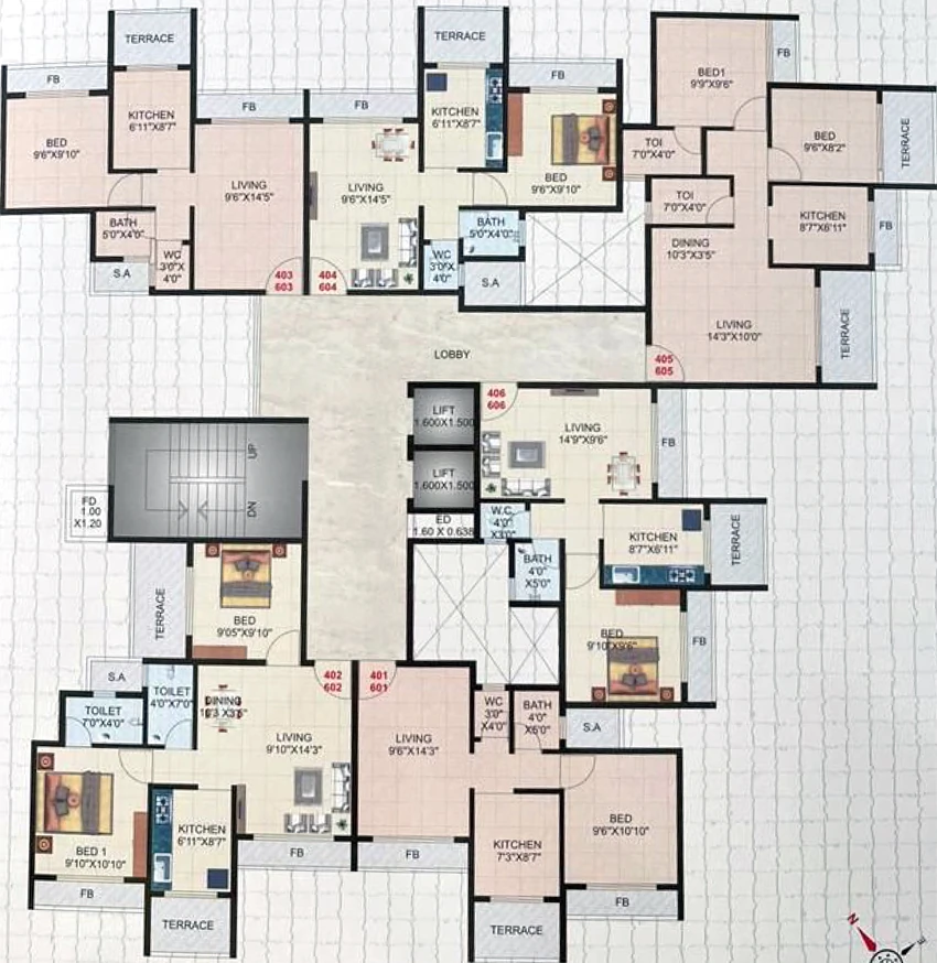 Floor Plan of Sai Ganesh Apartments in Ulwe, Navi Mumbai - Image 318995