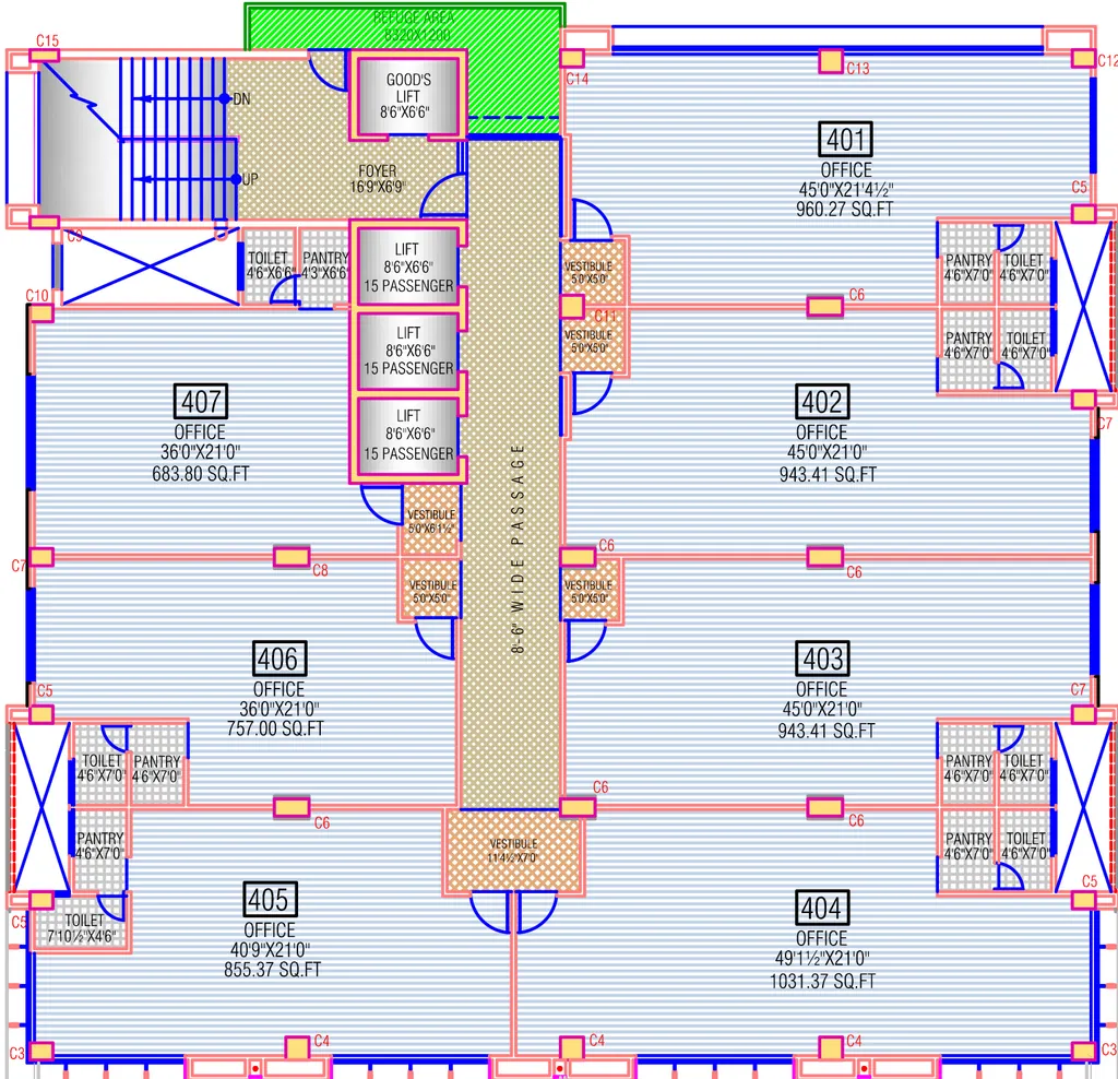 Floor Plan of Risha Brooklyn Towers in Makarba, Ahmedabad - Image 319256