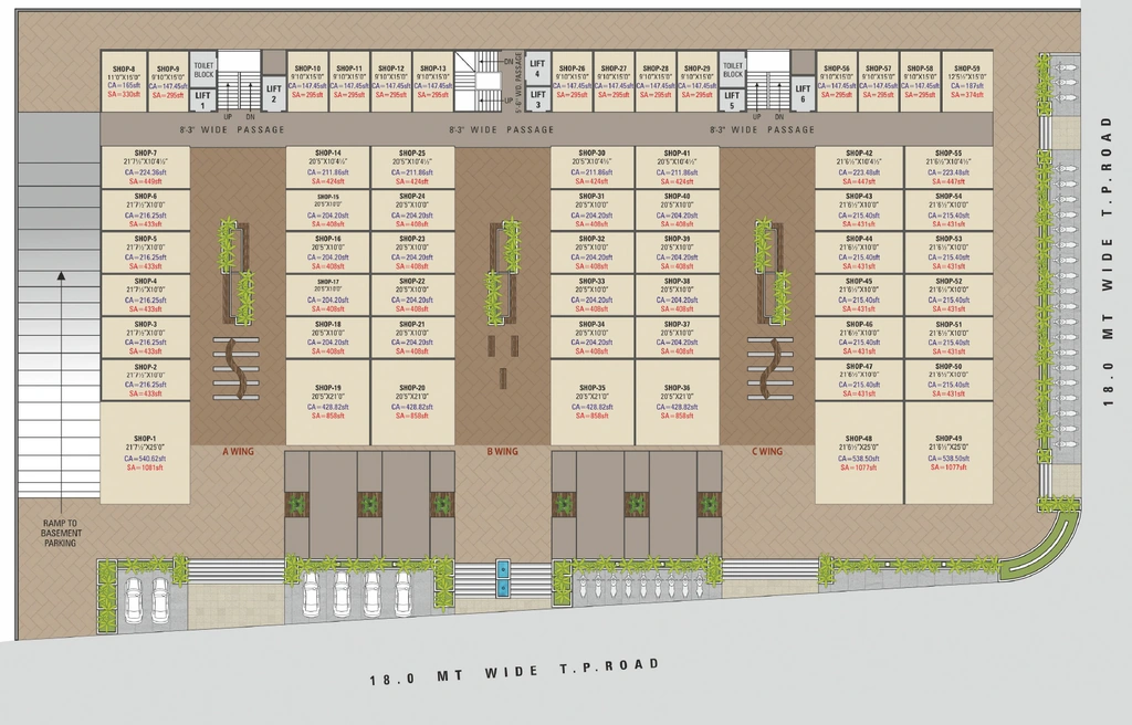 Master Plan of Sai Ashish Trade Center in Vesu, Surat - Image 319311