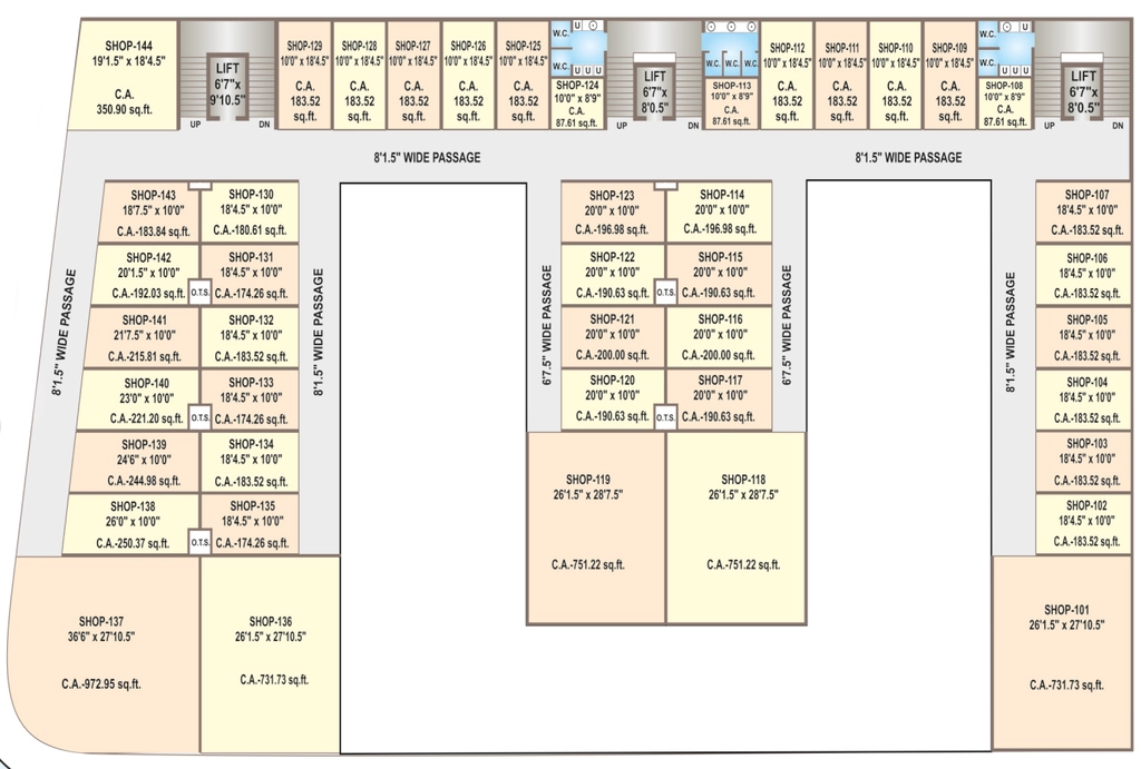 Floor Plan of Shreeji The Galleria in Punagam, Surat - Image 319350