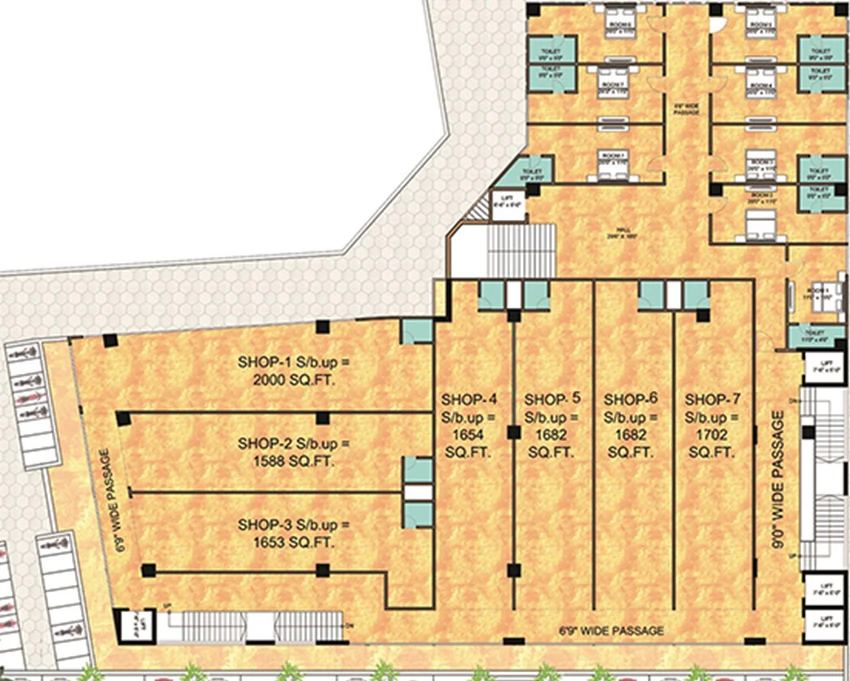 Floor Plan of Shri Sai Sapphire Square in Chandkheda, Ahmedabad - Image 319297