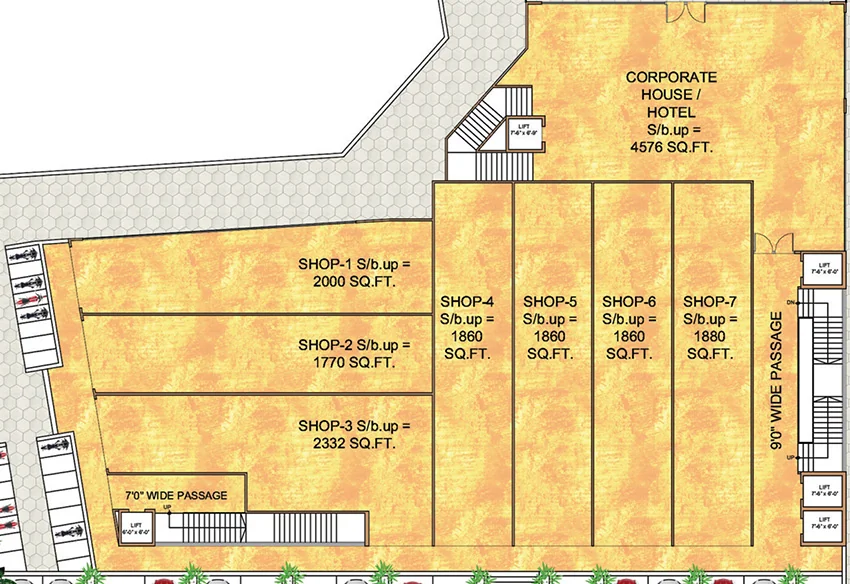 Floor Plan of Shri Sai Sapphire Square in Chandkheda, Ahmedabad - Image 319299