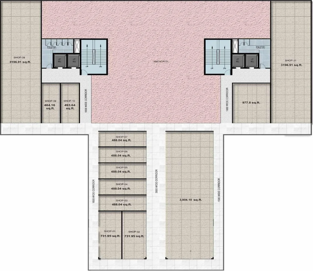 Floor Plan of Commercial Gold Square in Raj Nagar Extension, Ghaziabad - Image 319500