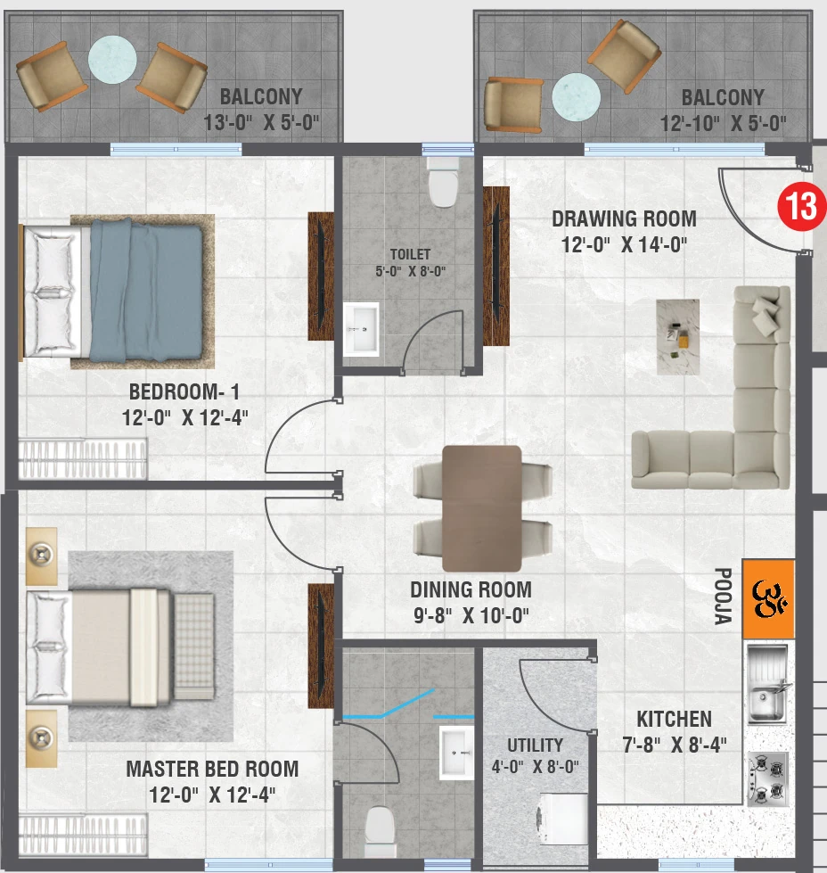 2 BHK Flat in Shri Amrutha Srinivasam in Bachupally, Hyderabad - Image 870066