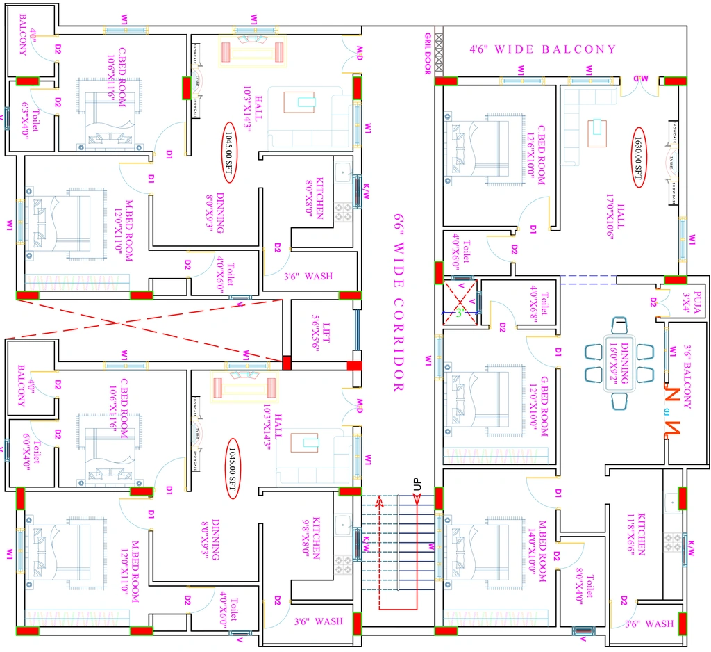 Floor Plan of Swetha Projects in Moti Nagar, Hyderabad - Image 319708