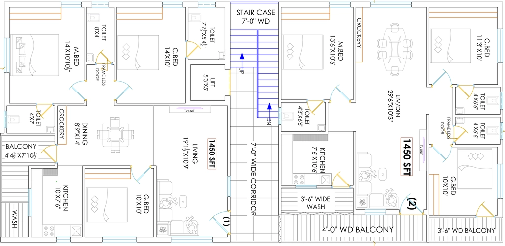 Floor Plan of Zenith Elite Apartment 1 in Hafeezpet, Hyderabad - Image 319716