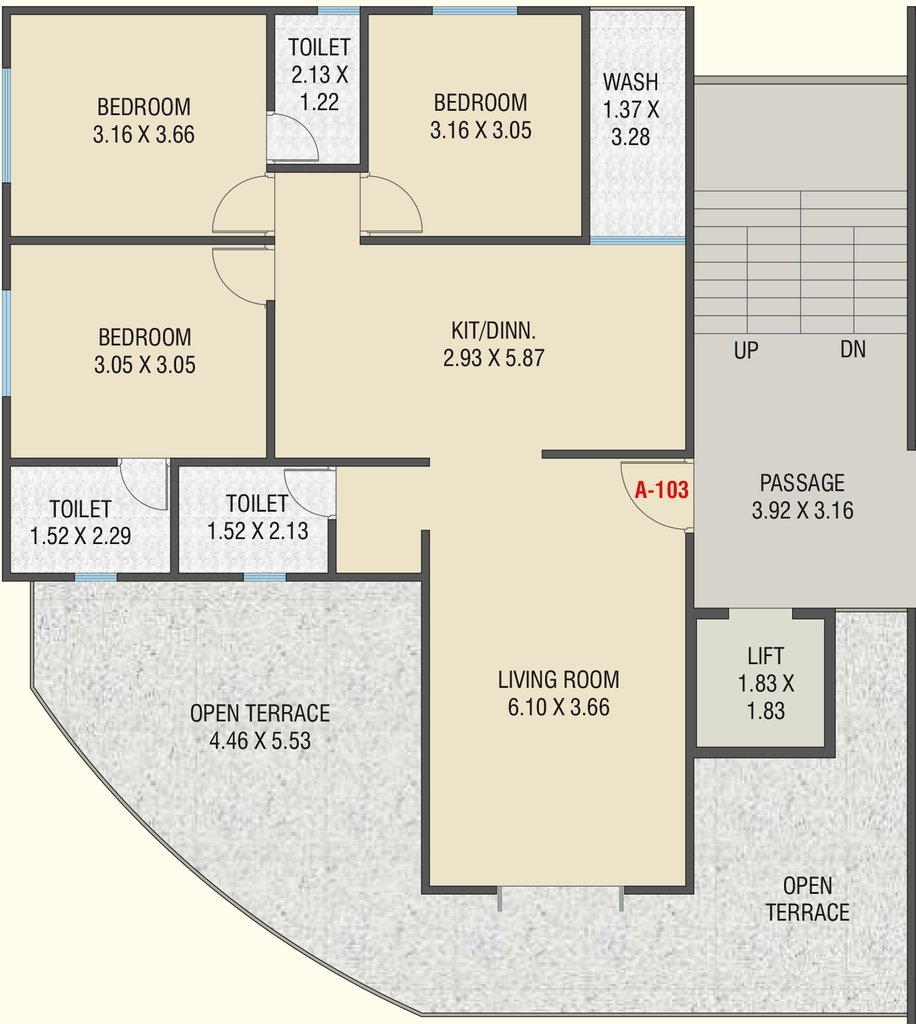 3 BHK Flat in Tulsi Darshan in Gotri, Vadodara - Image 870124