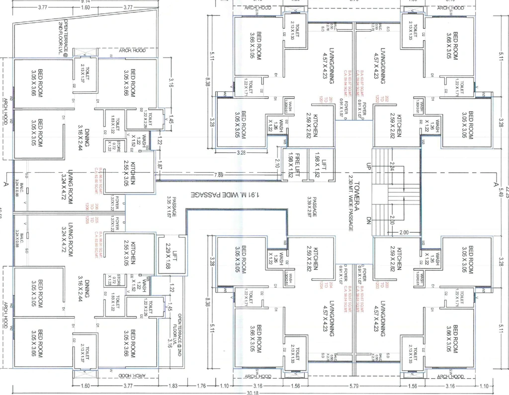 Floor Plan of Trinetra Skydeck in Manjalpur, Vadodara - Image 319913
