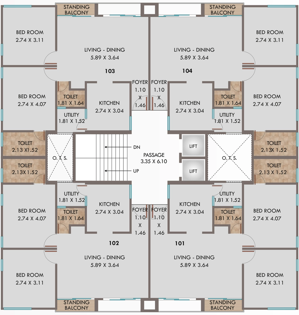 Floor Plan of Pearl Tawhid Heights in Tandalja, Vadodara - Image 319940