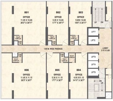 Floor Plan of Merlin 18 East in Koregaon Park, Pune - Image 319982