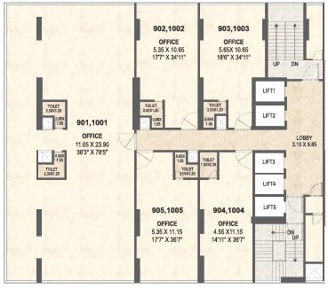 Floor Plan of Merlin 18 East in Koregaon Park, Pune - Image 319985