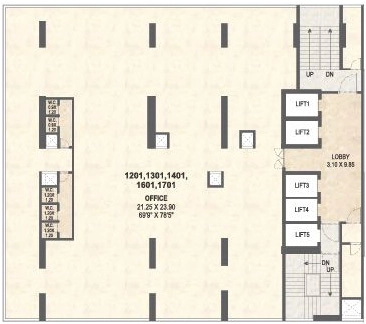 Floor Plan of Merlin 18 East in Koregaon Park, Pune - Image 319980