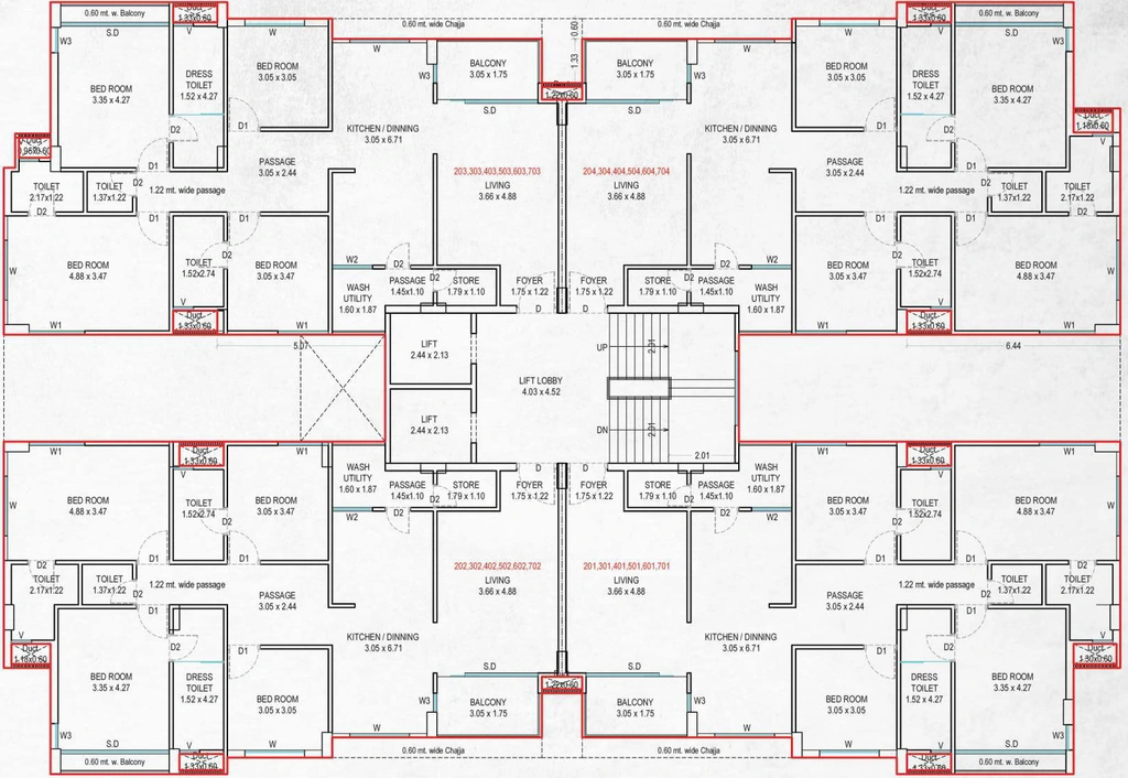 Floor Plan of Dmc The Palace Phase 2 Skyline in Sayajipura, Vadodara - Image 320046