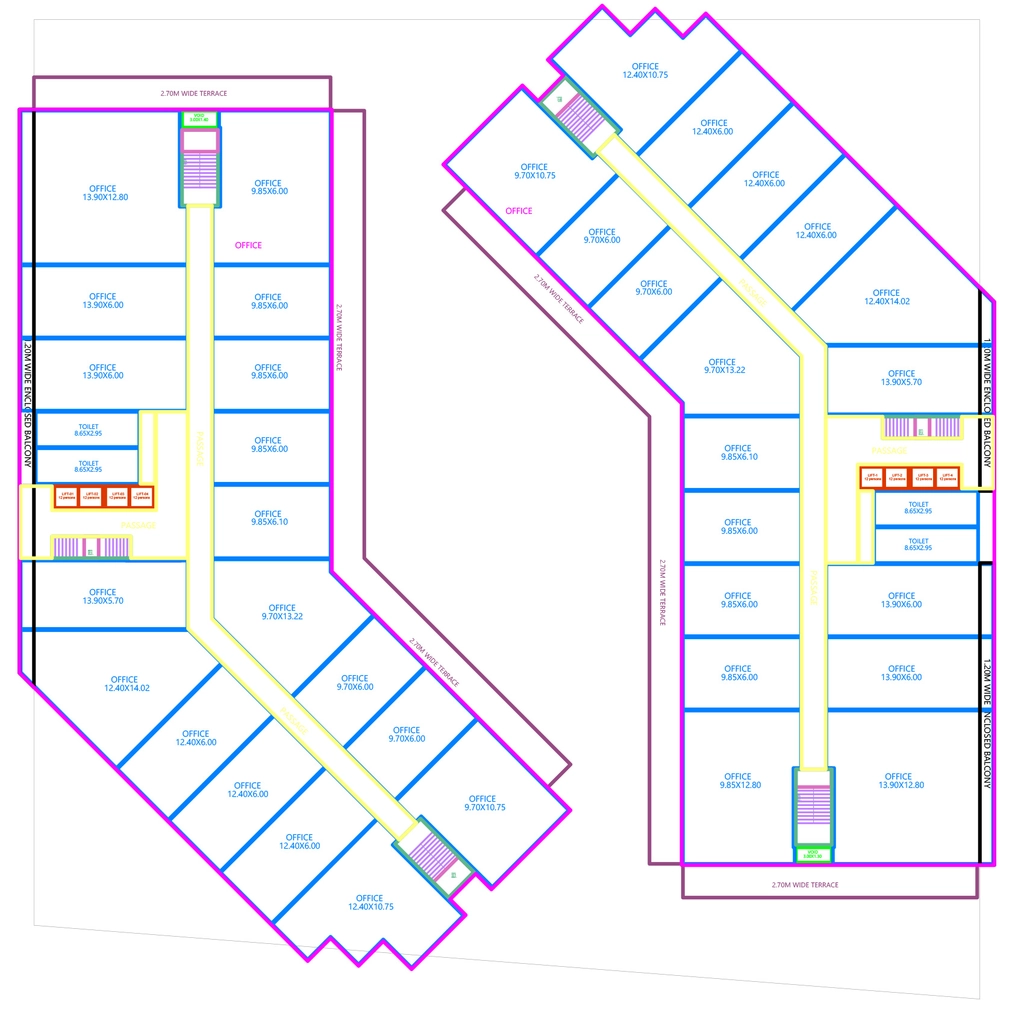 Floor Plan of Shiv Veda Commune in Bhawrasla, Indore - Image 320221