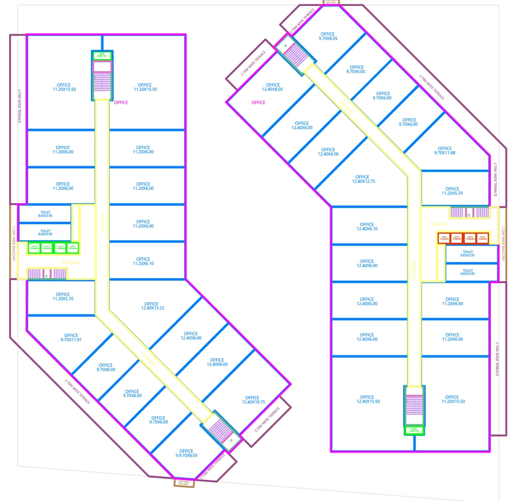 Floor Plan of Shiv Veda Commune in Bhawrasla, Indore - Image 320220