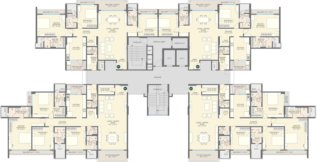 Floor Plan of Emerald Kingsvilla in Pipliyahana, Indore - Image 320281