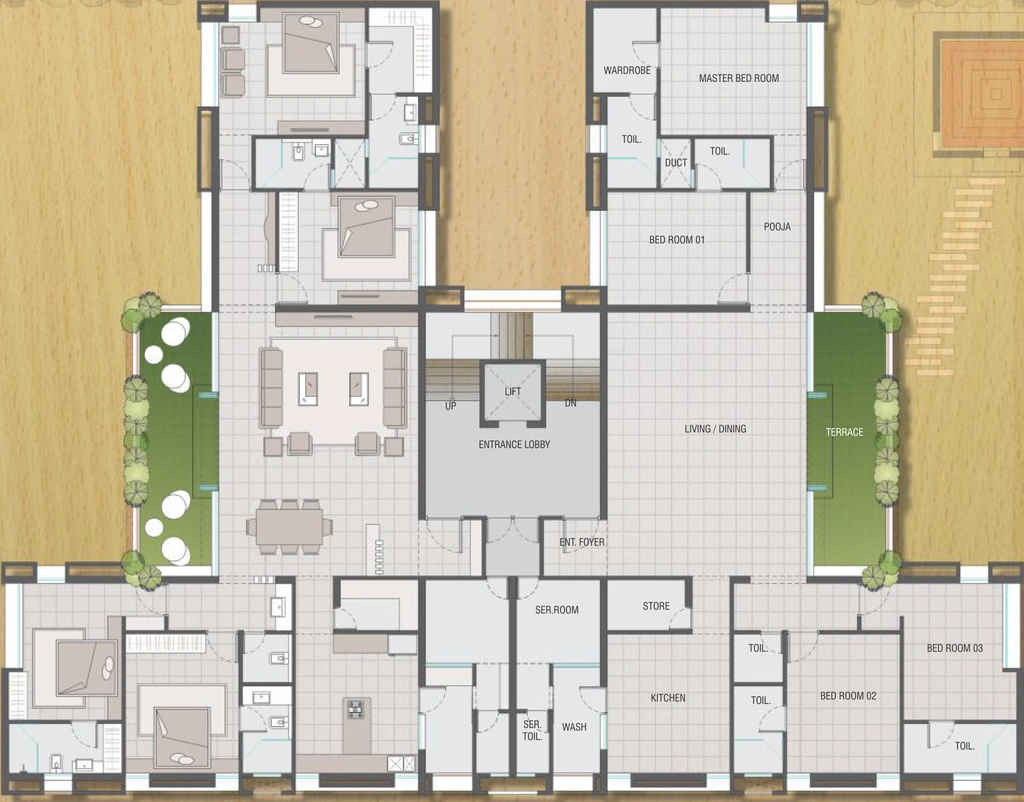 Floor Plan of The Gods Gift in Alkapuri, Vadodara - Image 320379