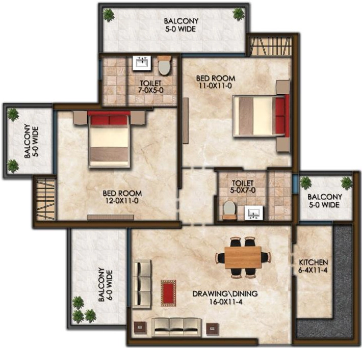 2 BHK Flat in Apex SKY Height in Raj Nagar Extension, Ghaziabad - Image 870810