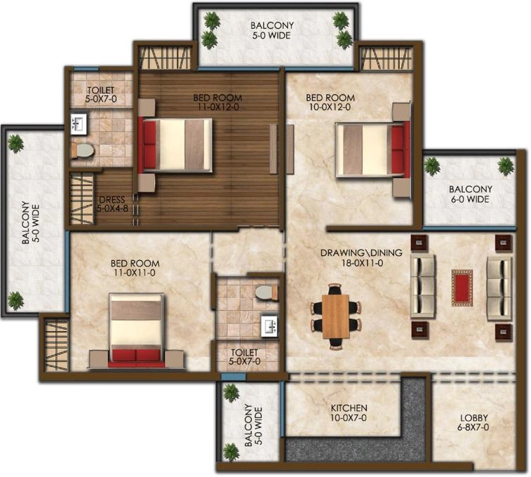 3 BHK Flat in Apex SKY Height in Raj Nagar Extension, Ghaziabad - Image 870811