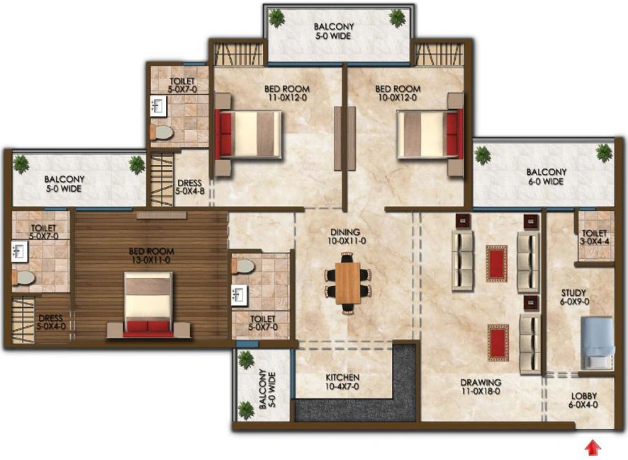 3 BHK Flat in Apex SKY Height in Raj Nagar Extension, Ghaziabad - Image 870813