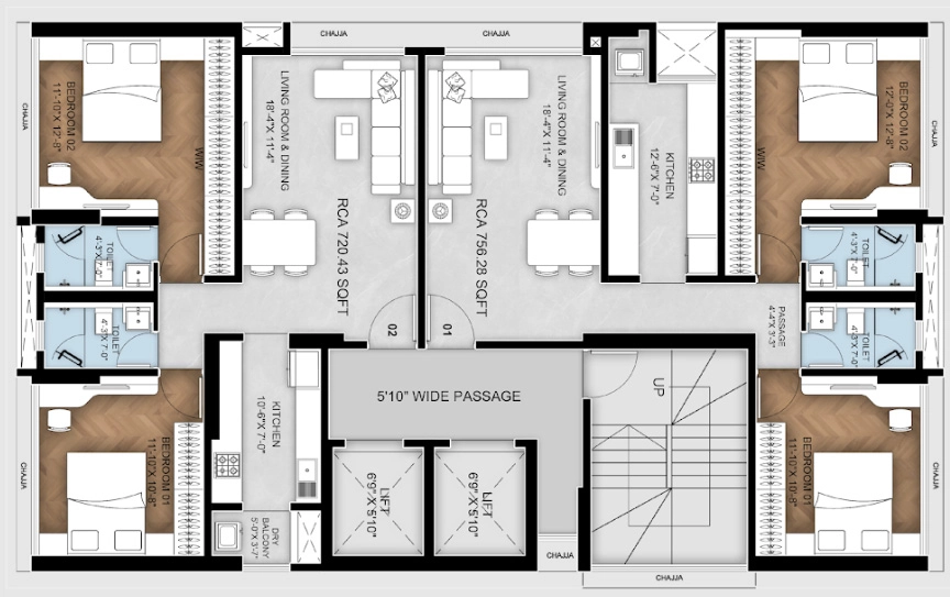 Floor Plan of Bluestone Tulsi Heritage in Dadar East, Mumbai - Image 320653