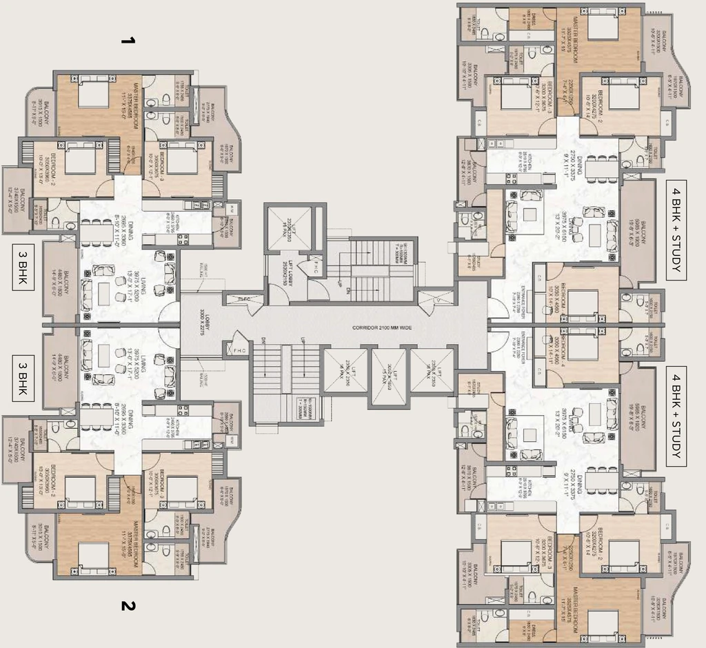 Floor Plan of NBCC Eternia Residences in Techzone 4, Greater Noida - Image 320674