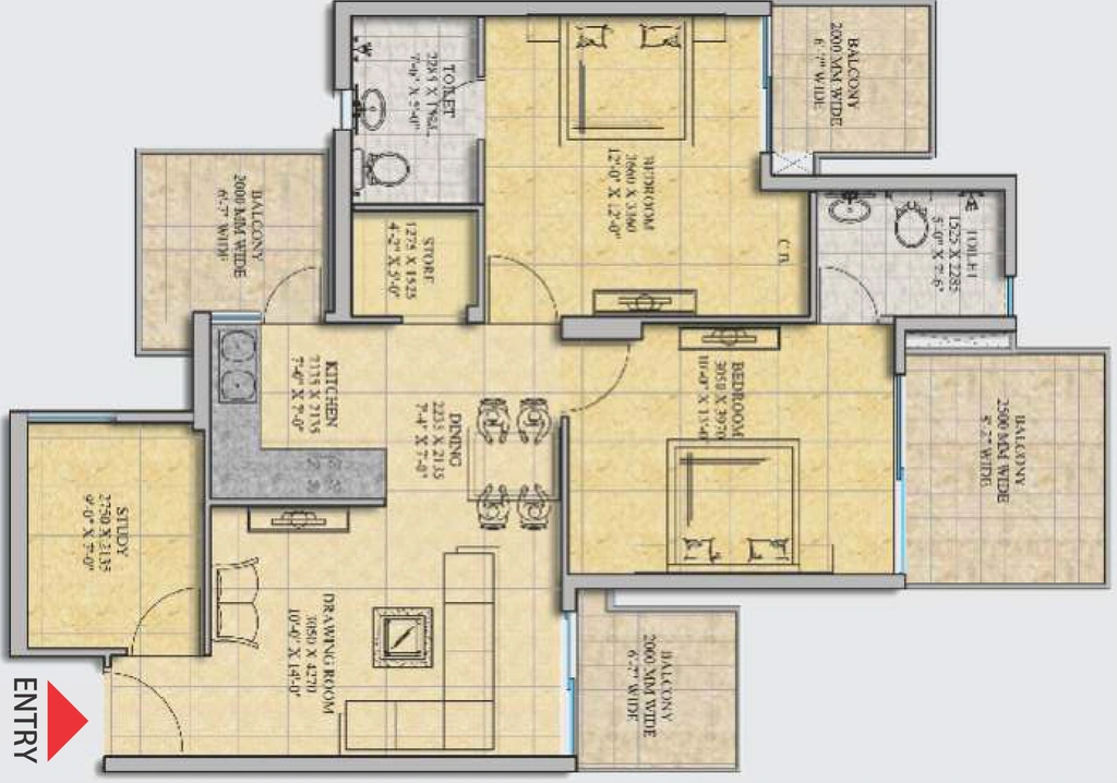 2.5 BHK Flat in Gaur Yamuna City in Yamuna Expressway, Greater Noida - Image 870825