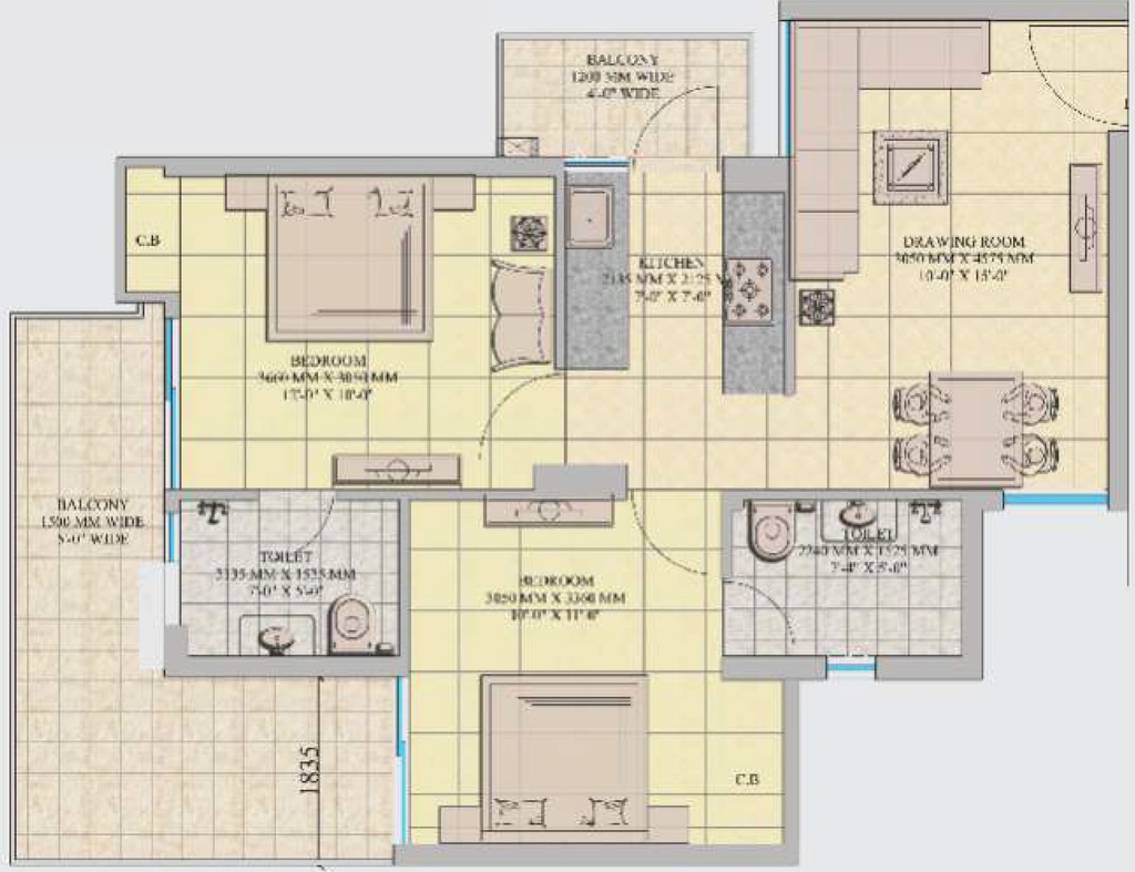 2 BHK Flat in Gaur Yamuna City in Yamuna Expressway, Greater Noida - Image 870823