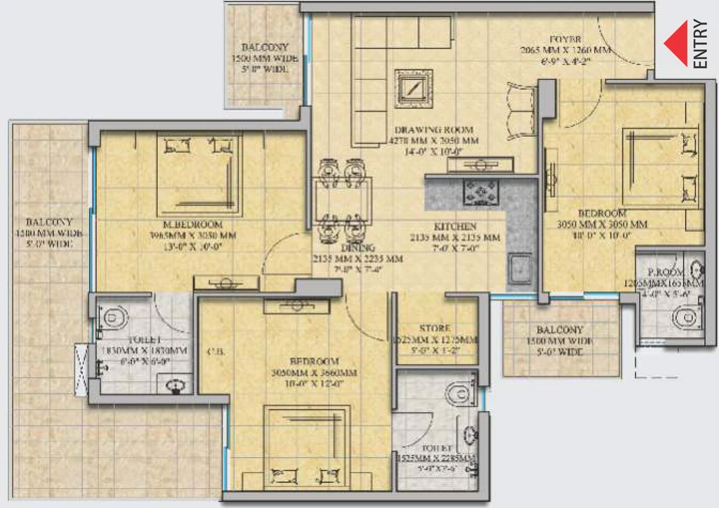 3 BHK Flat in Gaur Yamuna City in Yamuna Expressway, Greater Noida - Image 870826