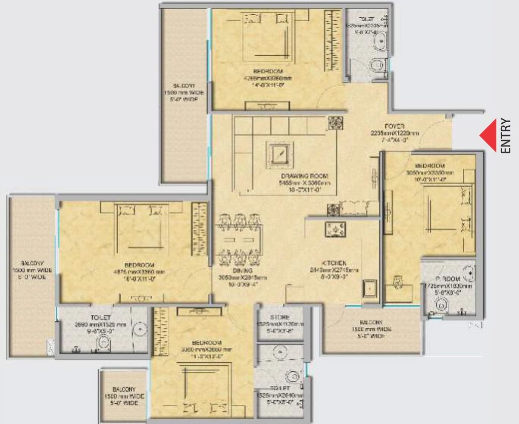 4 BHK Flat in Gaur Yamuna City in Yamuna Expressway, Greater Noida - Image 870828